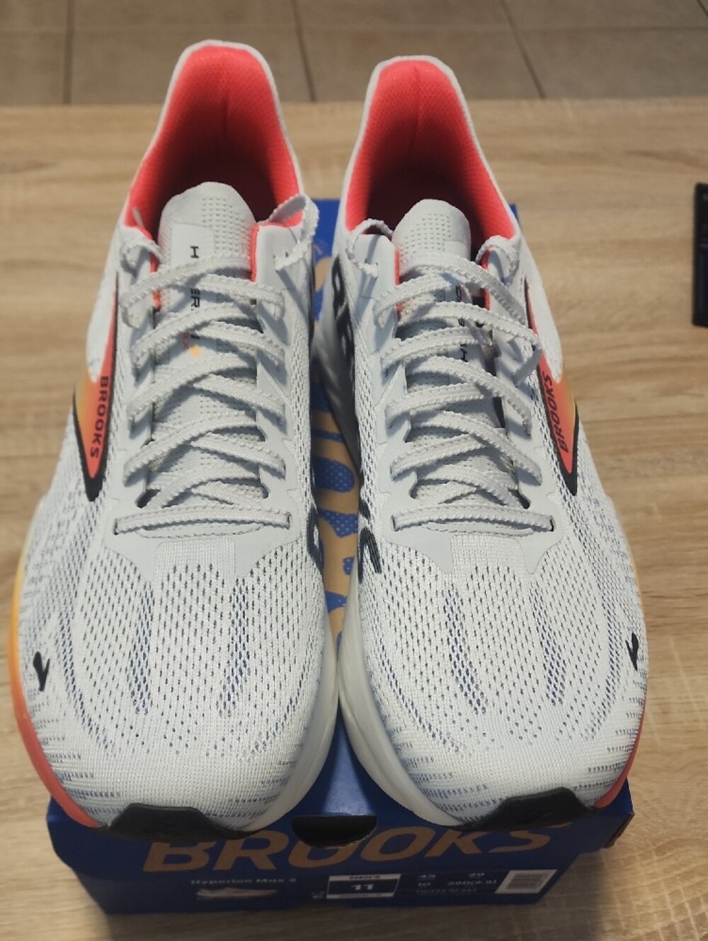 Brooks Men's Hyperion Max Sneakers - White with Orange Accent - Picture 2 of 5